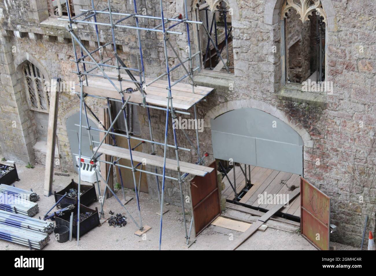 Gwrych Castle Abergele Conwy North Wales, ich bin eine Berühmtheit Gwrych Castle hat offiziell seine Türen für die Öffentlichkeit geschlossen, während es für die neue Serie 2021 renoviert wird, Stockfoto