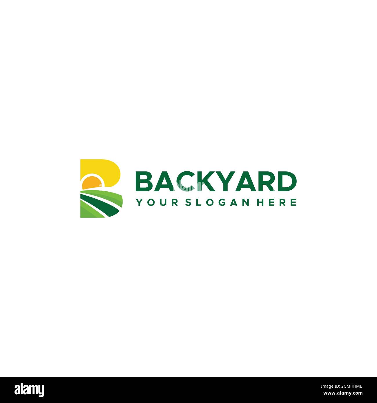 Modernes Lettermark Initial B HINTERHOF Logo Design Stock Vektor