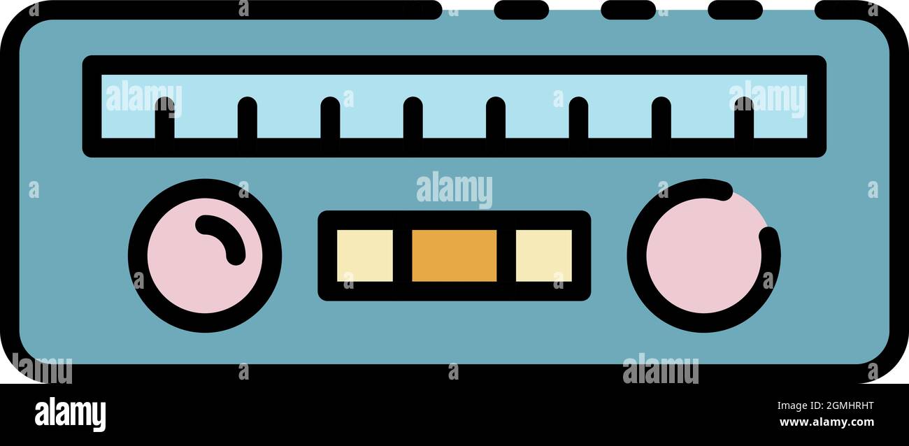 Symbol für Autoradio. Umriss Auto Radio Vektor Symbol Farbe flach isoliert  Stock-Vektorgrafik - Alamy