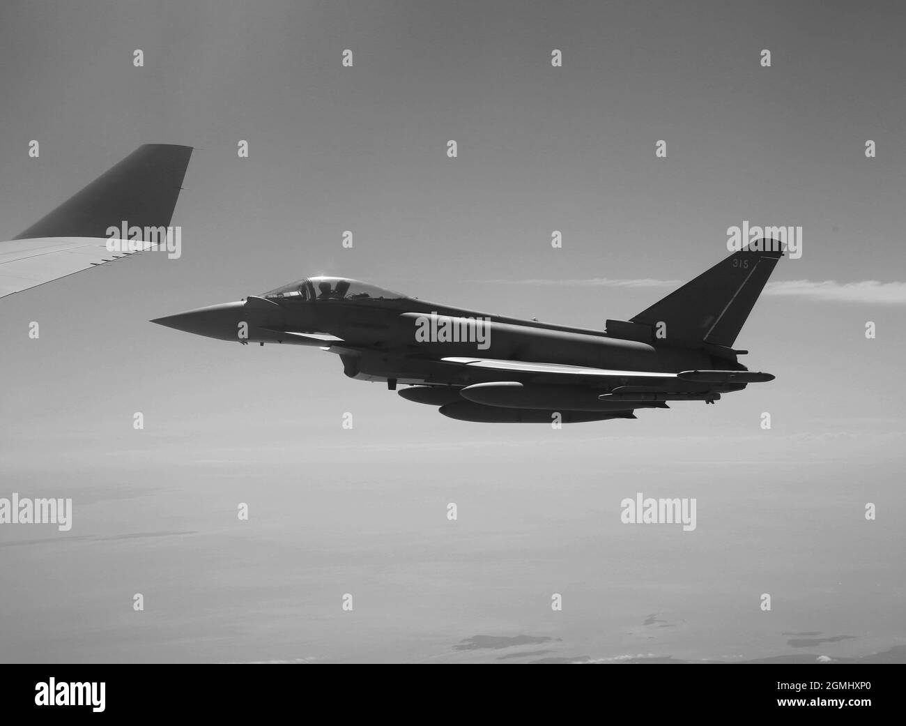 Royal Air Force Eurofigther Taifune von 41 Squadron auf dem Heimweg nach Tests in den USA Stockfoto