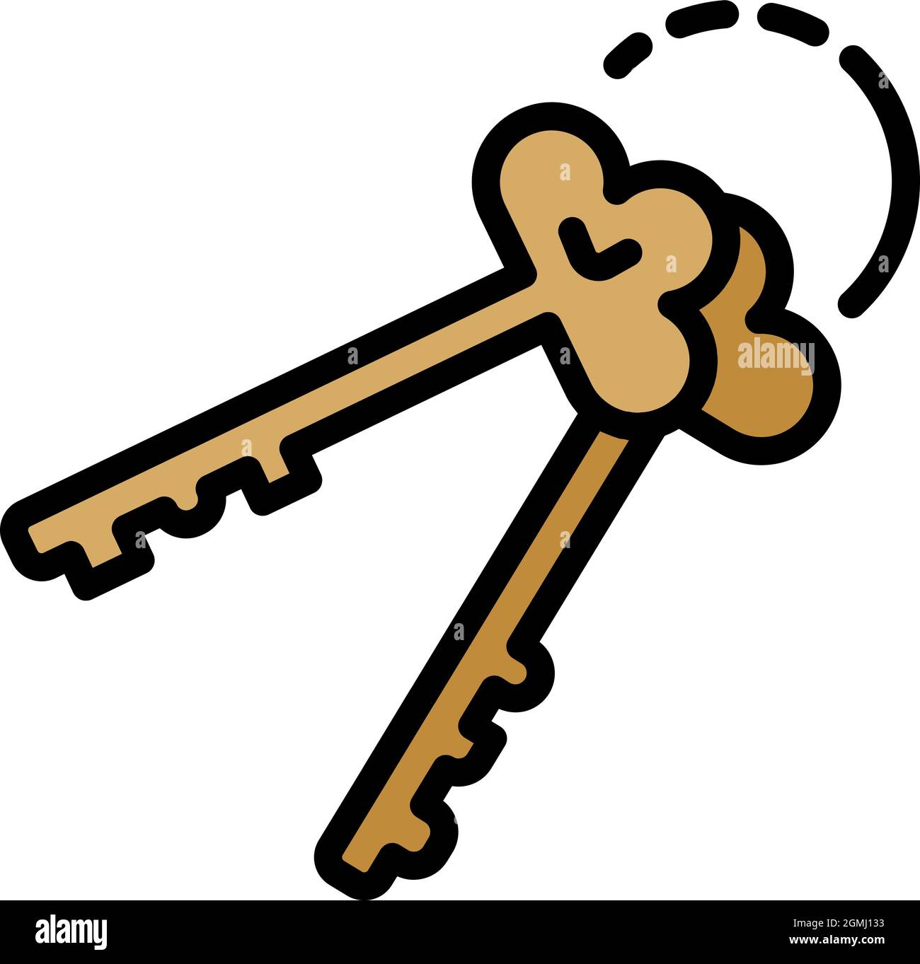 Symbol für Gefängnisschlüssel der Polizei. Skizzieren Polizei Gefängnis Schlüssel Vektor-Symbol Farbe flach isoliert Stock Vektor