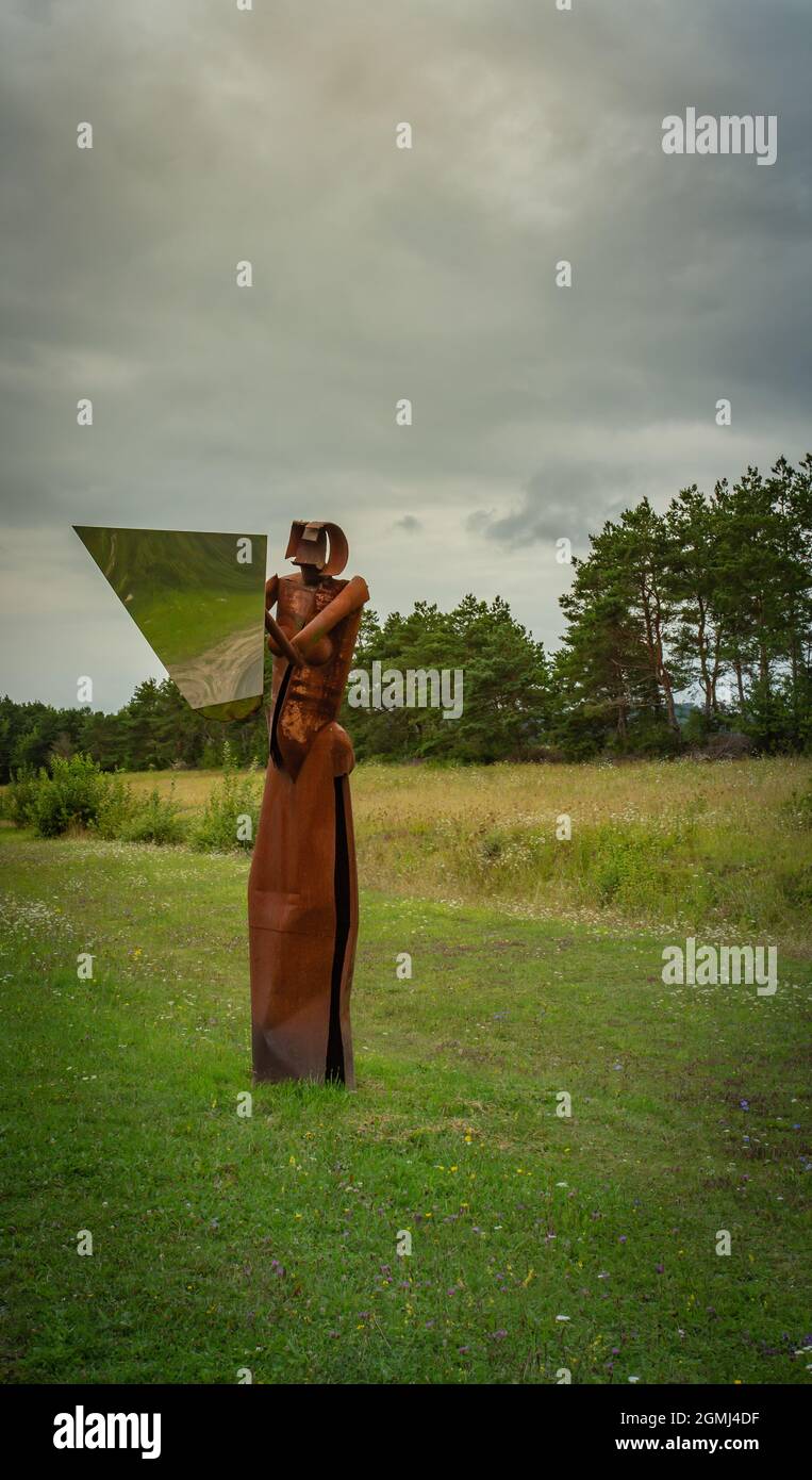 Geisain der Rhön, Deutschland- August 2021: Weg der Hoffnung an der ehemaligen innerdeutschen Grenze Stockfoto