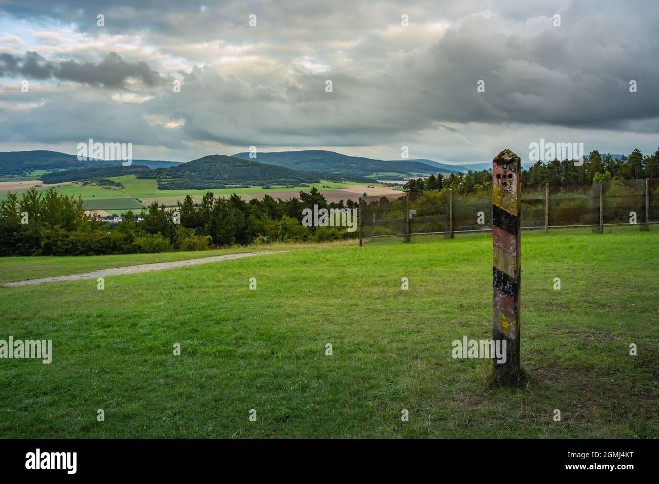 Wanderlandschaft an der ehemaligen innerdeutschen Grenze Stockfoto