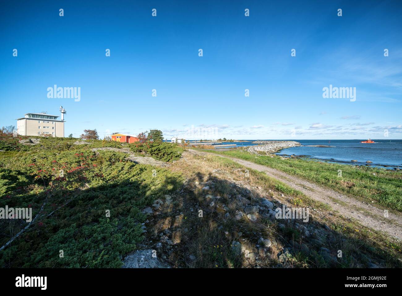 Pilotstation auf der Insel Isokari, Kustavi, Finnland Stockfoto