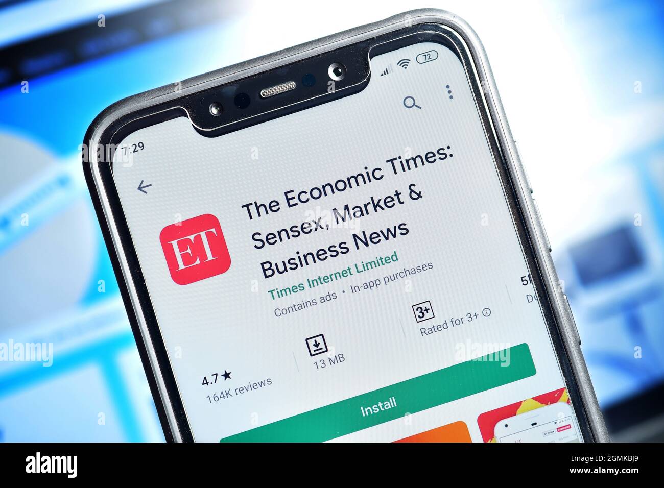 Neu Delhi, Indien - 10. Februar 2020: Die Economic Times App auf dem Smartphone, indische neue Anwendung Stockfoto