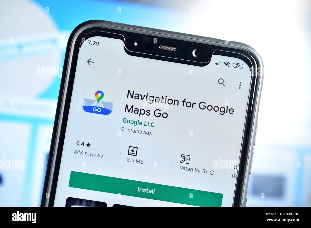 Neu Delhi, Indien - 10. Februar 2020: Google Maps Go-Anwendung auf dem Smartphone Stockfoto