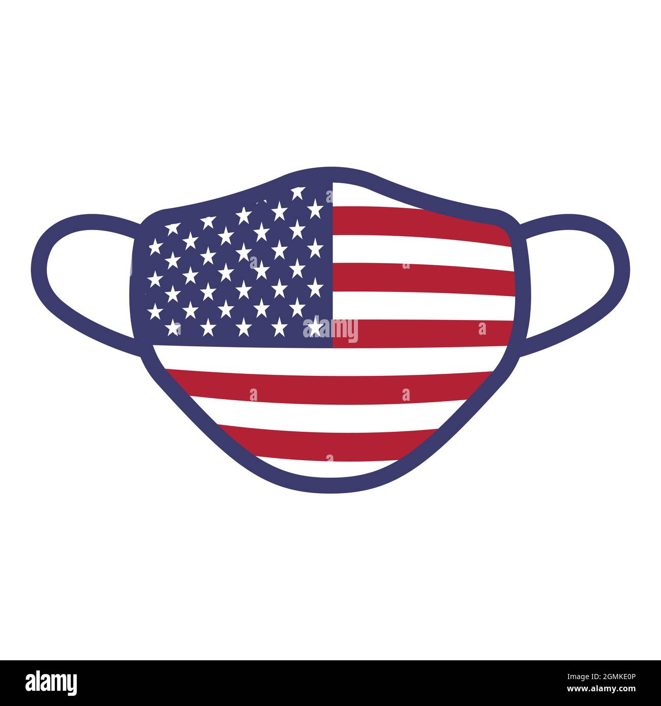 Amerikanische Flagge medizinische Gesichtsmaske Symbol Vektor Stock Illustration Stock Vektor