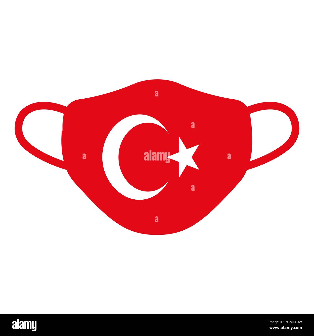 Türkische Flagge medizinische Gesichtsmaske Symbol Vektor Stock Illustration Stock Vektor