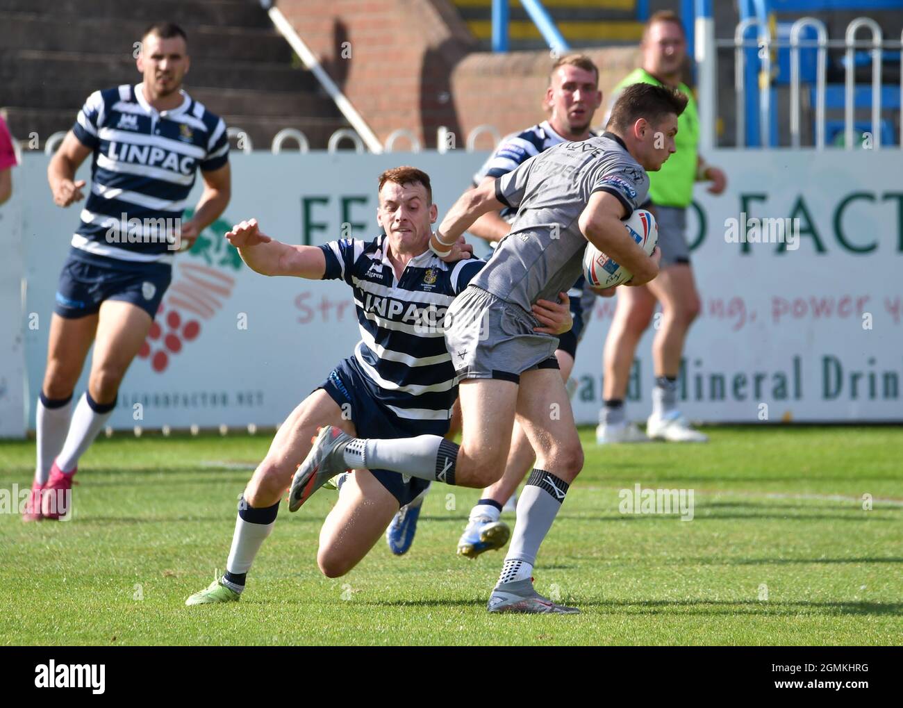 Während des Wettkampfs der Betfred Championship zwischen Featherstone Rovers V Sheffield Eagles am 19. September im Millennium Stadium, Featherstone, Großbritannien Stockfoto