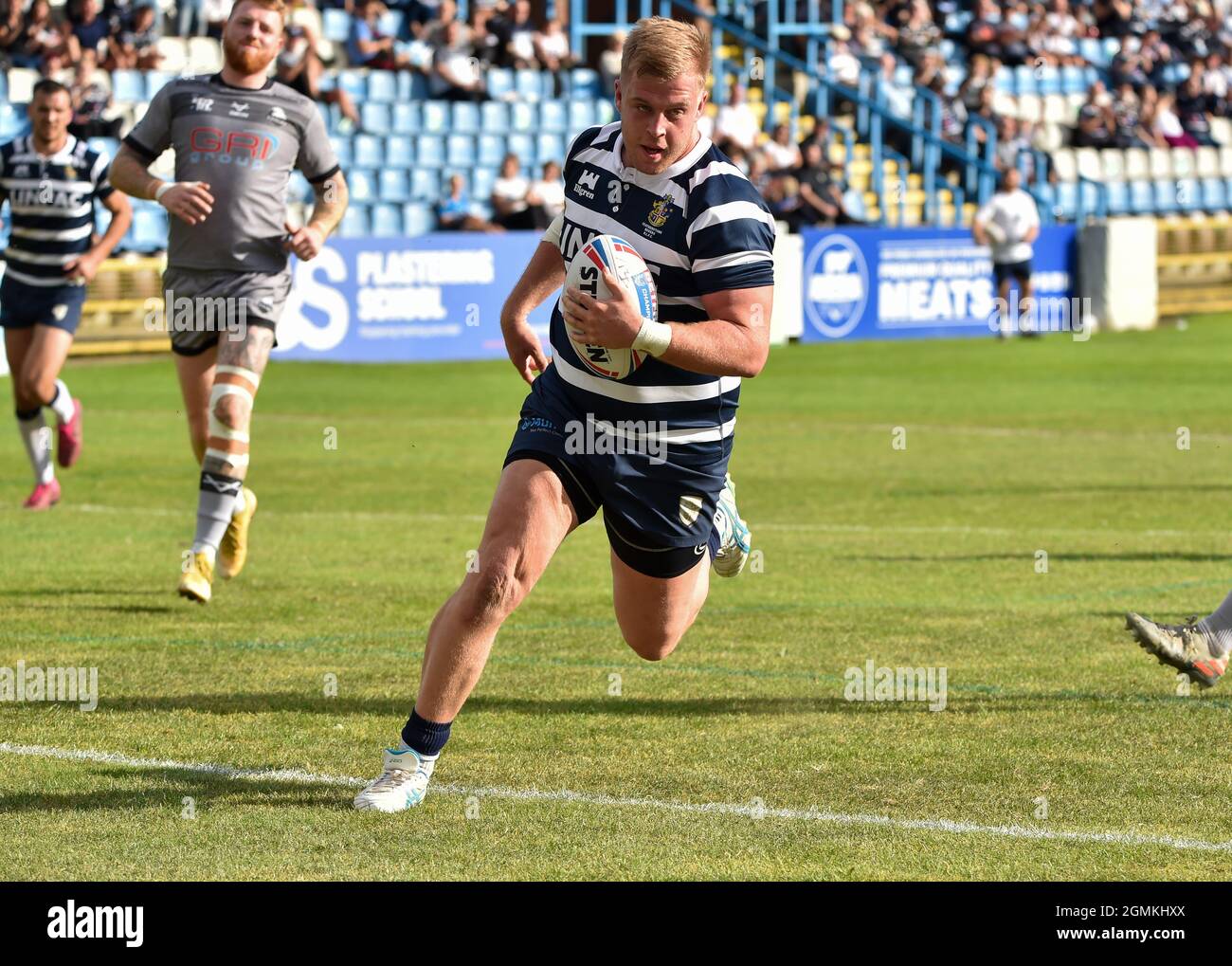 Während des Wettkampfs der Betfred Championship zwischen Featherstone Rovers V Sheffield Eagles am 19. September im Millennium Stadium, Featherstone, Großbritannien Stockfoto