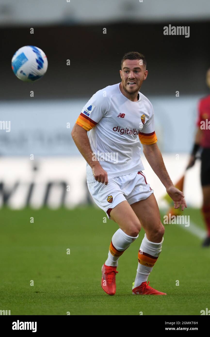 Jordan Veretout (Roma) Während des italienischen "Serie A"-Spiels zwischen Hellas Verona 3-2 Roma im Marc Antonio Bentegodi-Stadion am 19. September 2021 in Verona, Italien. (Foto von Maurizio Borsari/AFLO) Stockfoto