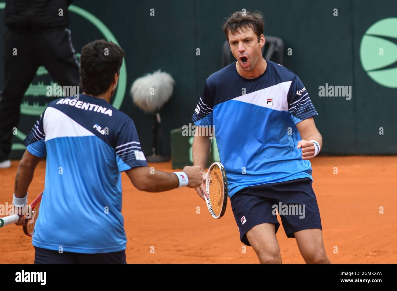 Davis Cup (Buenos Aires): Doppelpaar Horacio Zeballos und Maximiliano González (Argentinien) gegen Weißrussland Stockfoto