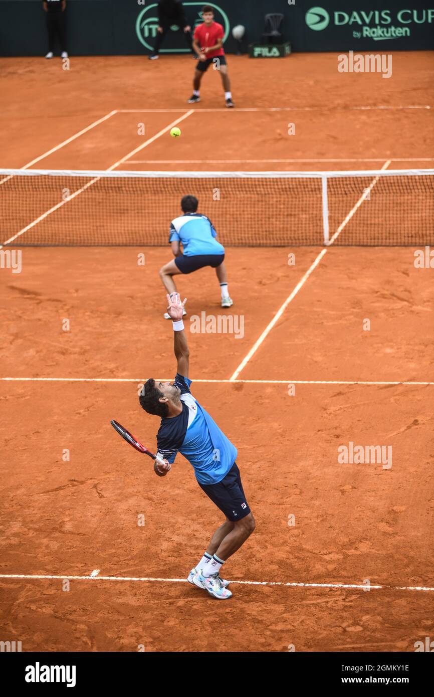 Davis Cup (Buenos Aires): Doppelpaar Horacio Zeballos und Maximiliano González (Argentinien) gegen Weißrussland Stockfoto