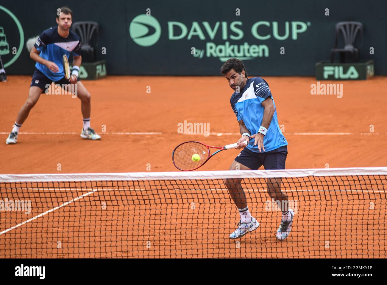 Davis Cup (Buenos Aires): Doppelpaar Horacio Zeballos und Maximiliano González (Argentinien) gegen Weißrussland Stockfoto