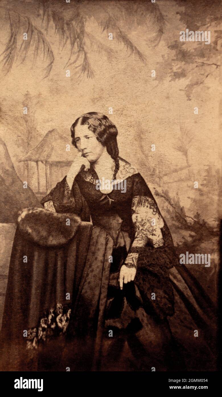 Harriet Beecher Stowe (1811-1896), amerikanische Autorin und Abolitionistin, Portrait in voller Länge, Charles DeForest Fredricks, Mitte des späten 19. Jahrhunderts Stockfoto
