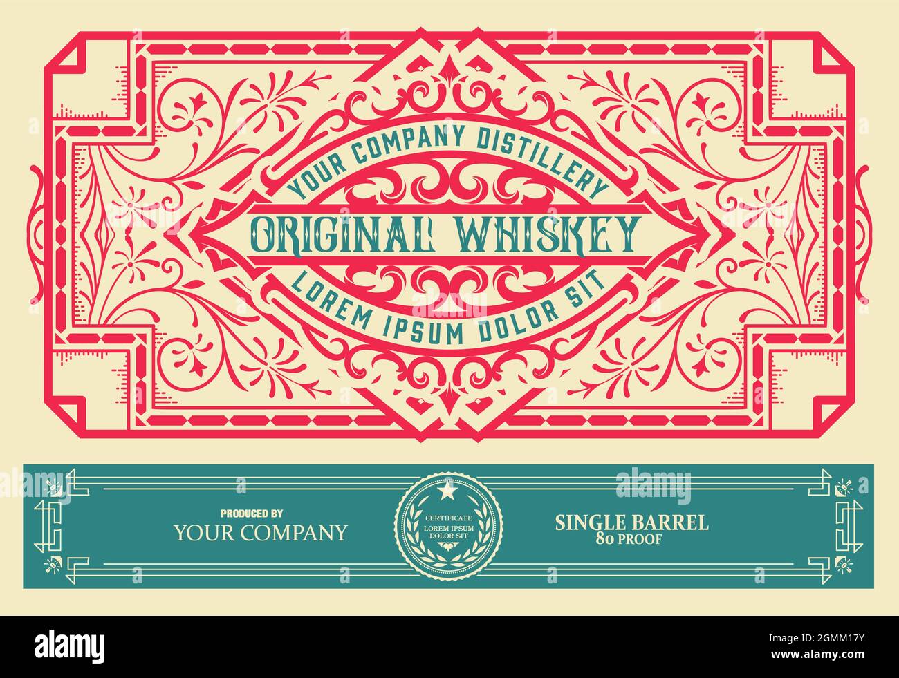 Whisky-Label mit alten Rahmen Stock Vektor