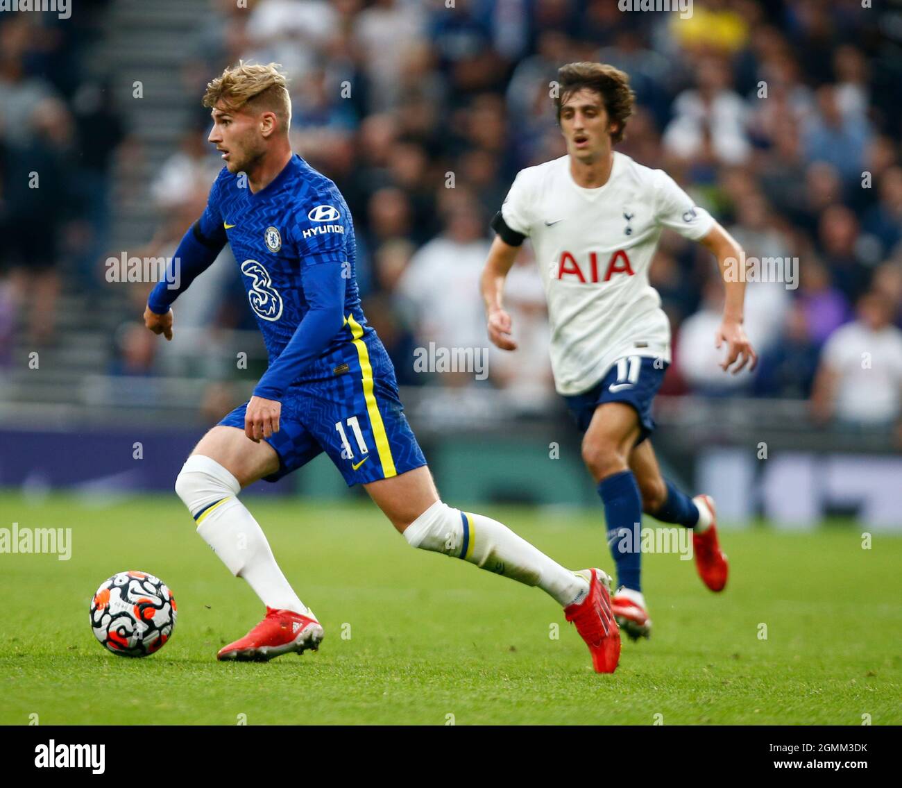 London, Großbritannien. September 2021. London, England - 19. August: Chelsea's Timo Werner während der Premier League zwischen Tottenham Hotspur und Chelsea im Tottenham Hotspur Stadium, London, England am 19. August 2021 Credit: Action Foto Sport/Alamy Live News Stockfoto