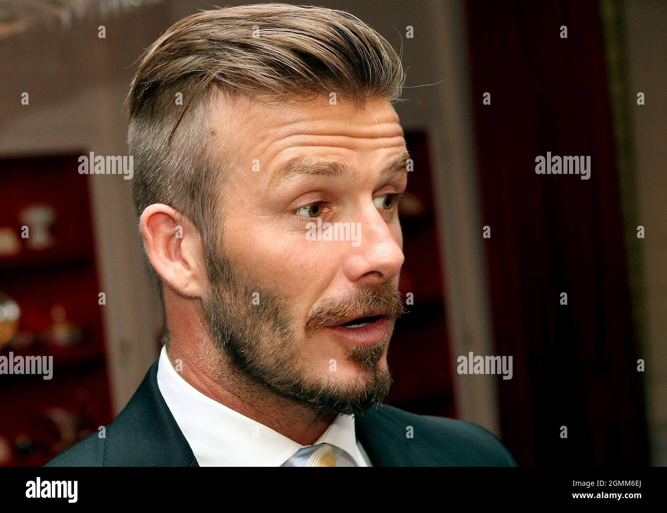 MAI 15 2012: David Beckham bei einem Empfang für den MLS Cup-Meister Los Angeles Galaxy 2011 im Weißen Haus, Washington DC. Stockfoto