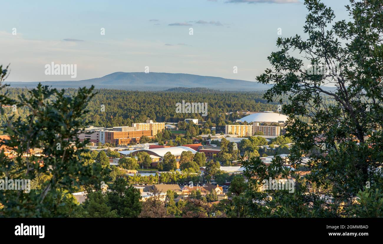 Luftaufnahme über Flagstaff, Arizona, von der Stadt aus Blick in der Nähe des Lower Observatory Stockfoto