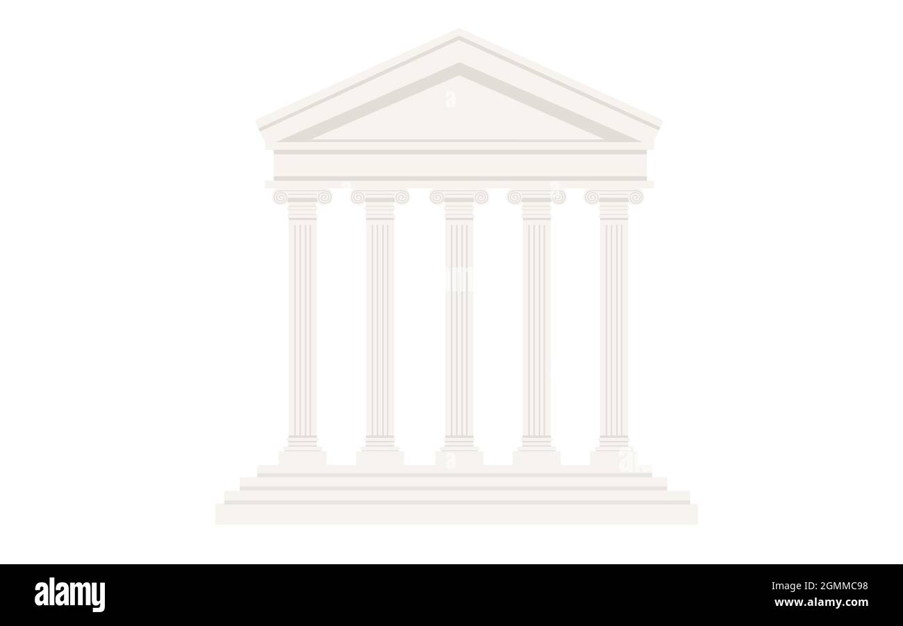 Einfache klassische Bank-Symbol-Vektor-Illustration im Retro-Stil auf weißem Hintergrund Stock Vektor