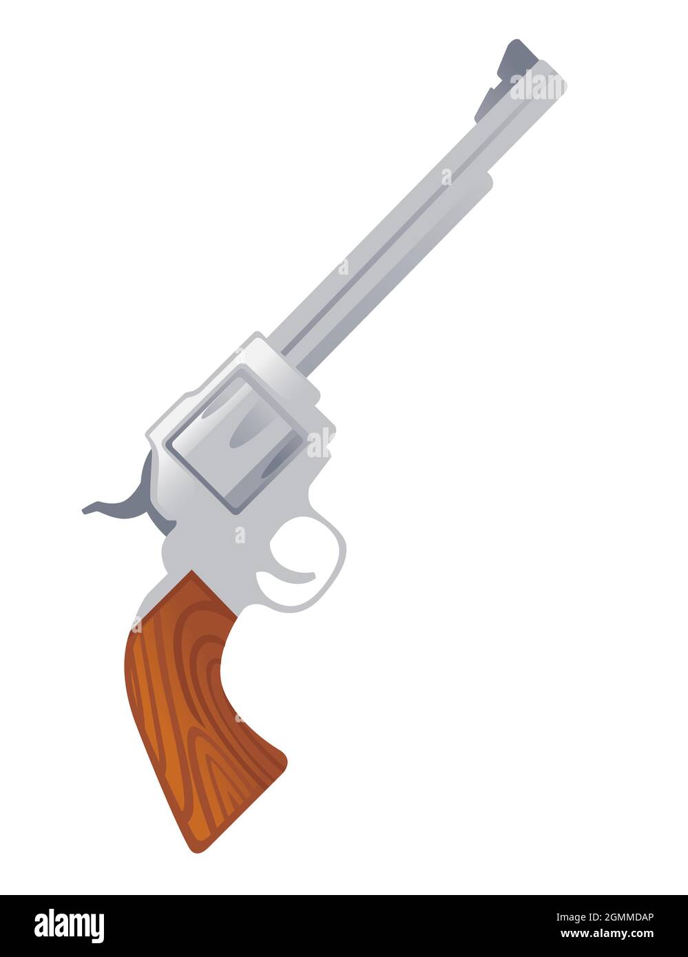 Handgun Revolver Retro vintage gun Vektor-Illustration auf weißem Hintergrund Stock Vektor