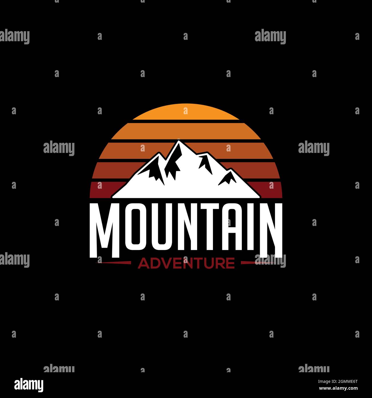 Berg Abenteuer Vektor Illustrationen, Sonnenuntergang Outdoor Peak Logo Design Vektor Stock Vektor