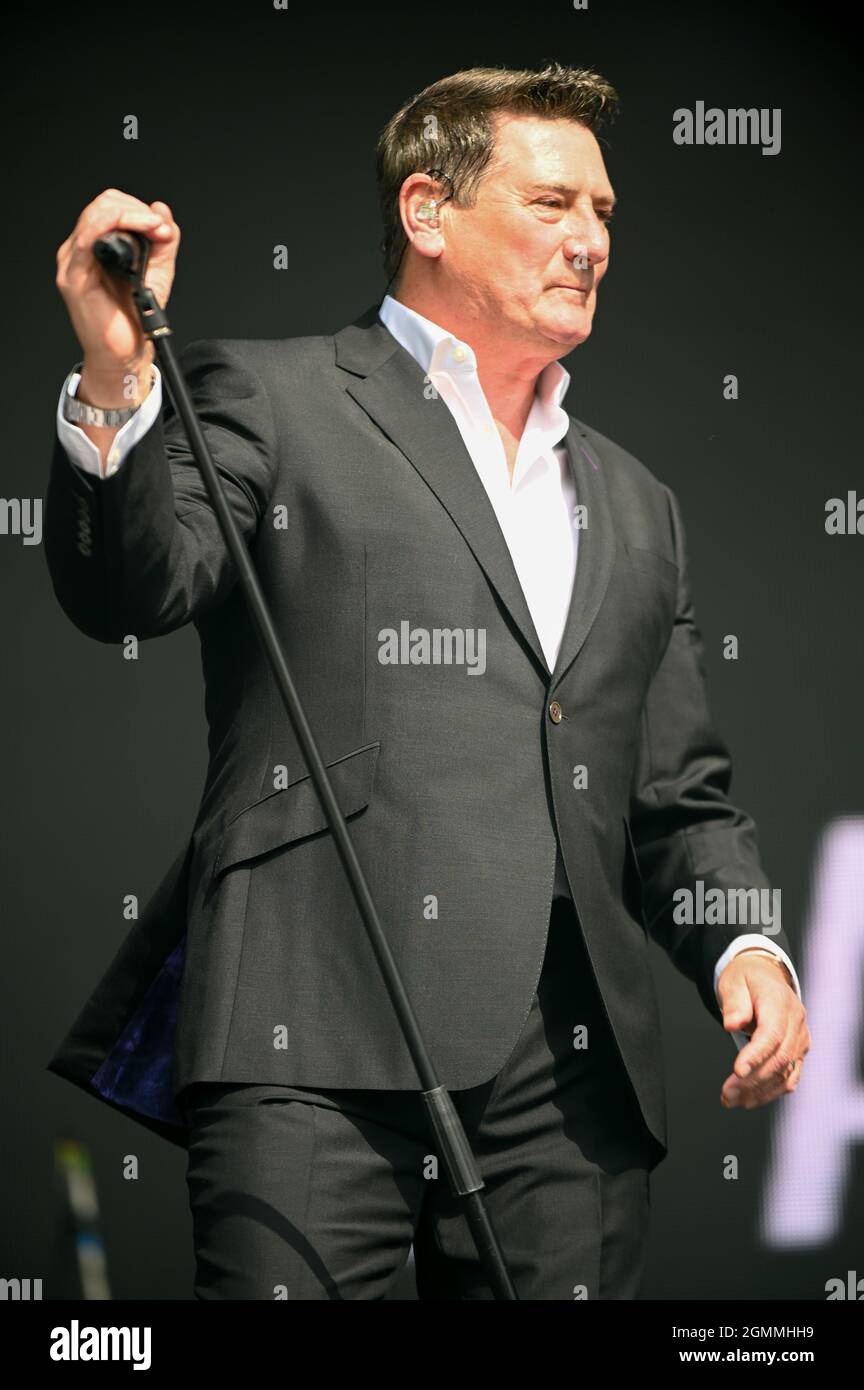 Tony Hadley bei der Aufführung im , Lets Rock 80s , Leeds , Großbritannien , 18.09.2021 Stockfoto