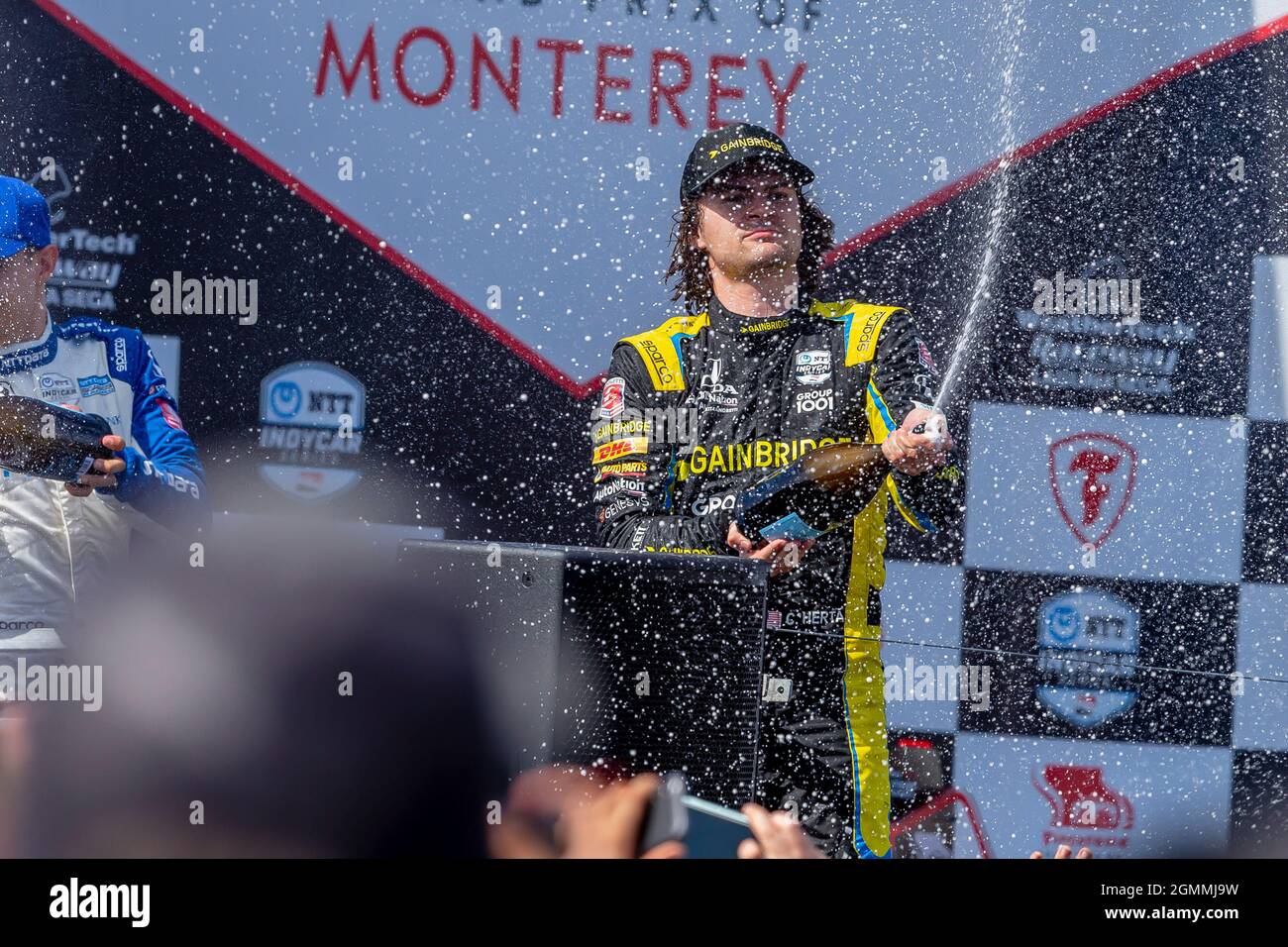 Monterey, Kalifornien, USA. September 2021. COLTON HERTA (26) aus Valencia, Kanada, gewinnt den Grand Prix von Monterey beim WeatherTech Raceway Laguna Seca in Monterey, Kalifornien. (Bild: © Kenneth Weisenberger Grindstone/ASP via ZUMA Press Wire) Stockfoto