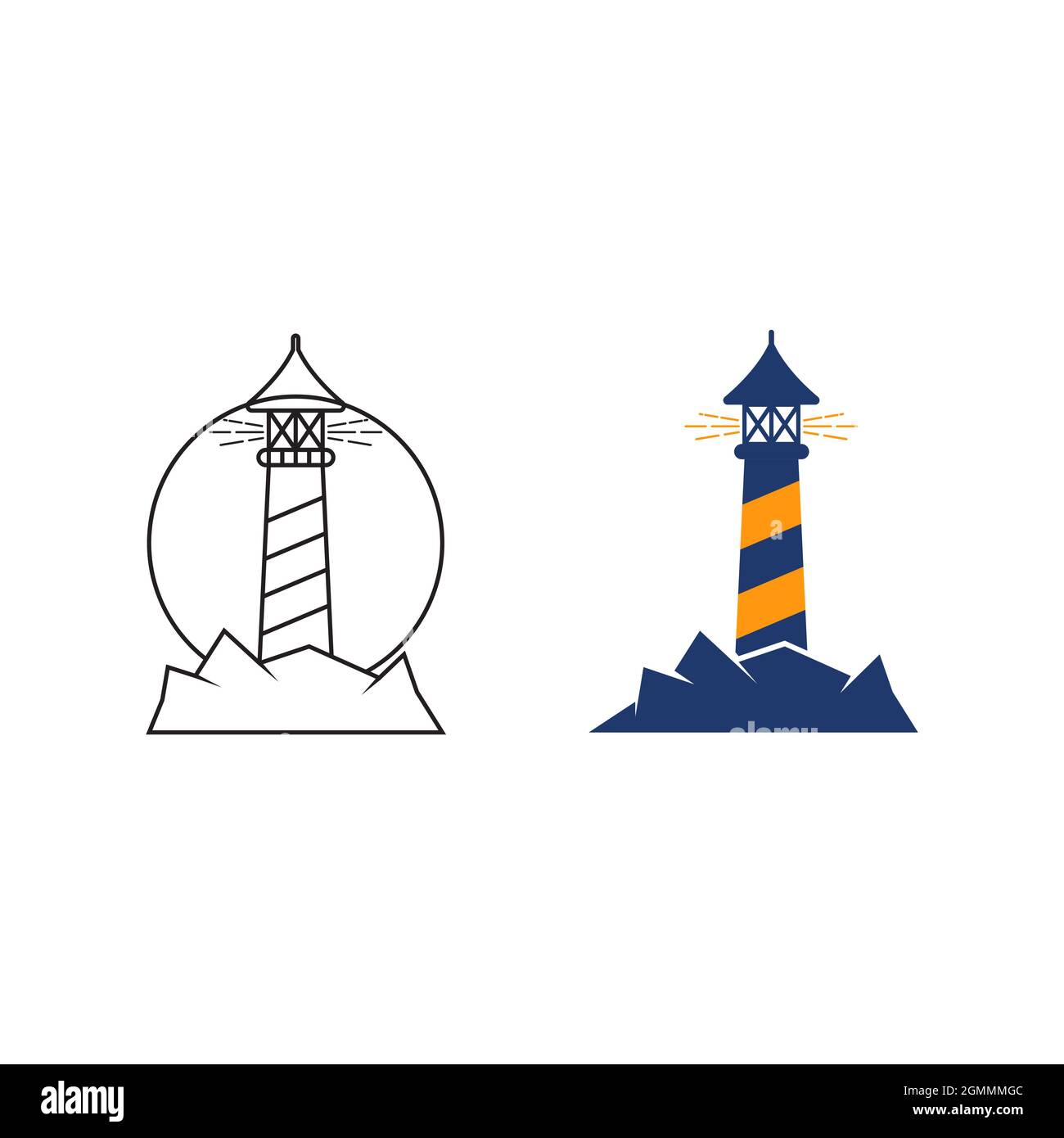 Light House Logo Symbol Vorlage vector Illustration Stockfoto