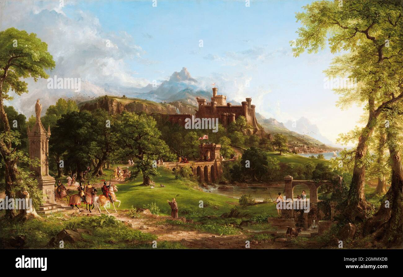 Thomas Cole, The Departure, Landschaftsmalerei, 1837 Stockfoto