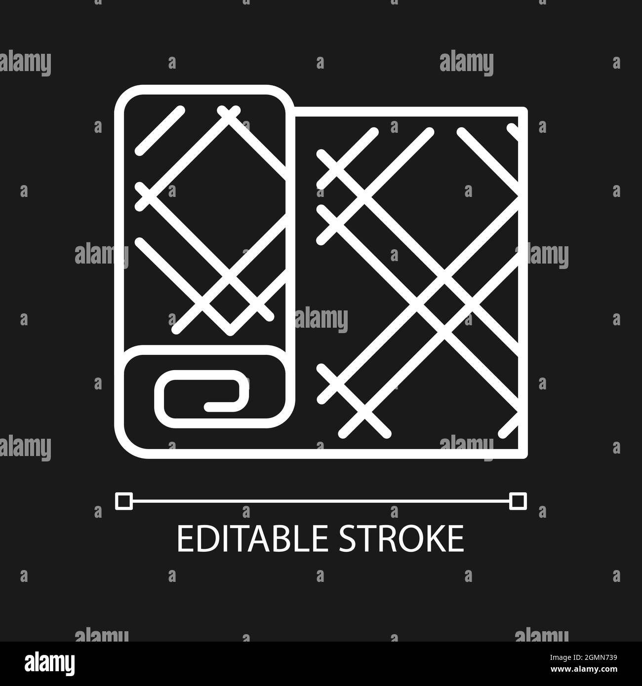 Weißes lineares Ahornblatt-Tartan-Muster für dunkles Thema Stock Vektor