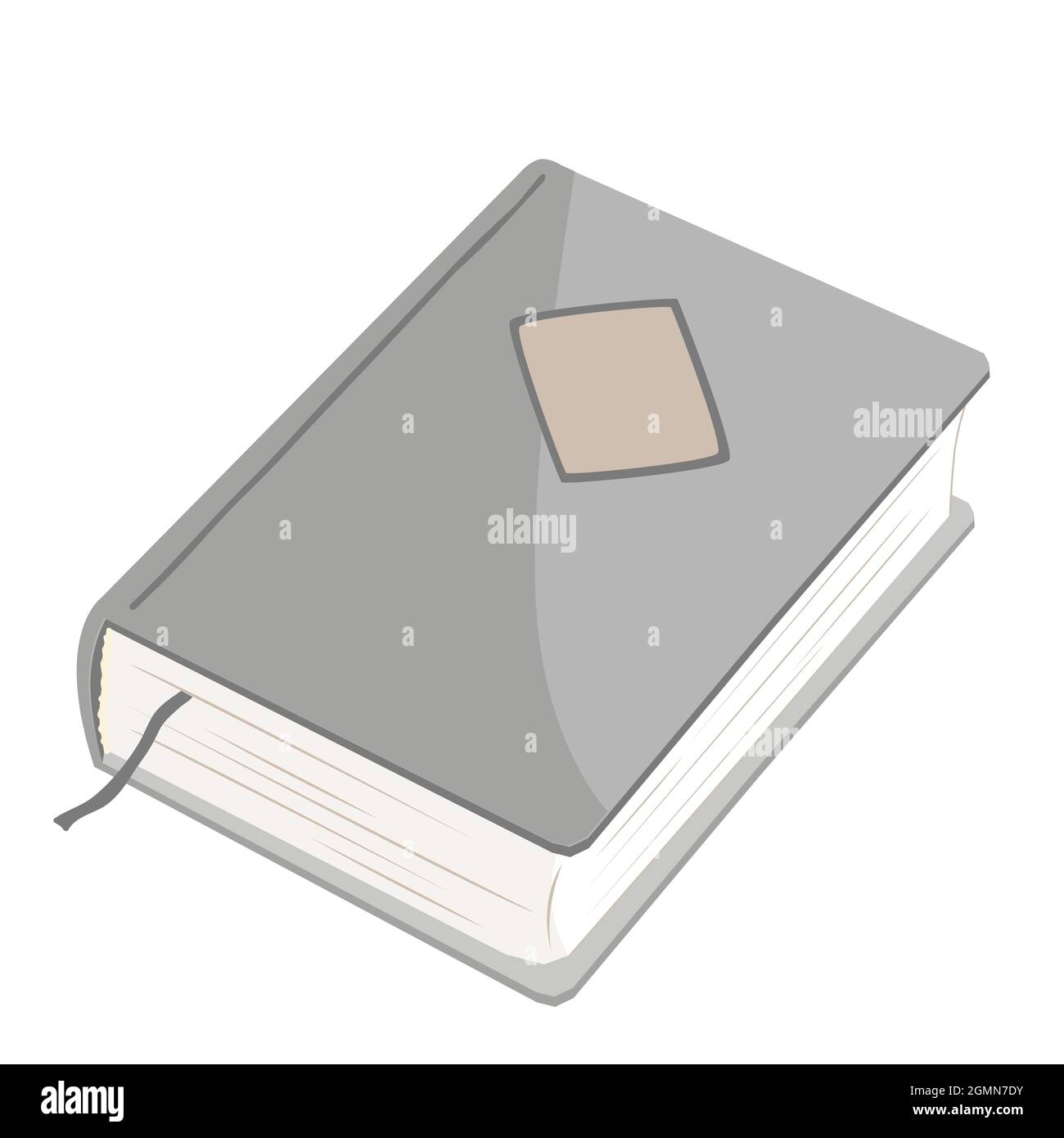 Altes Buch mit Lesezeichen. Doodle Vektordarstellung isoliert auf weißem Hintergrund. Stock Vektor