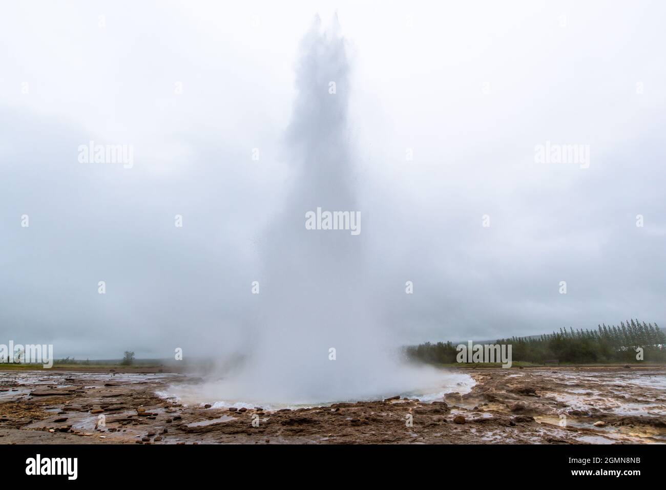 Strokkur-Geysir in Geysir, Island Stockfoto