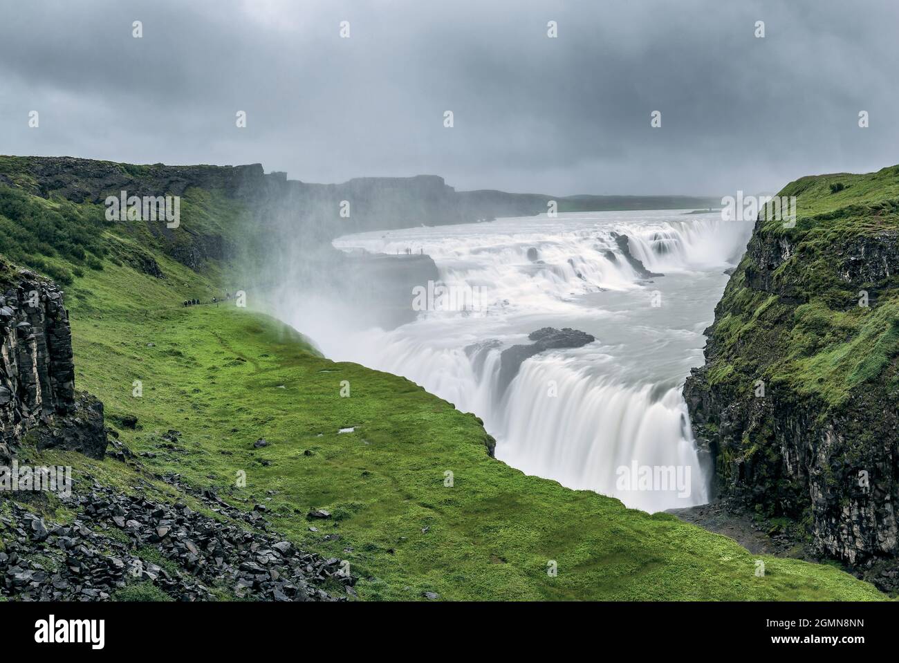 Landschaft des berühmten Gullfoss Wasserfalls, Island Stockfoto