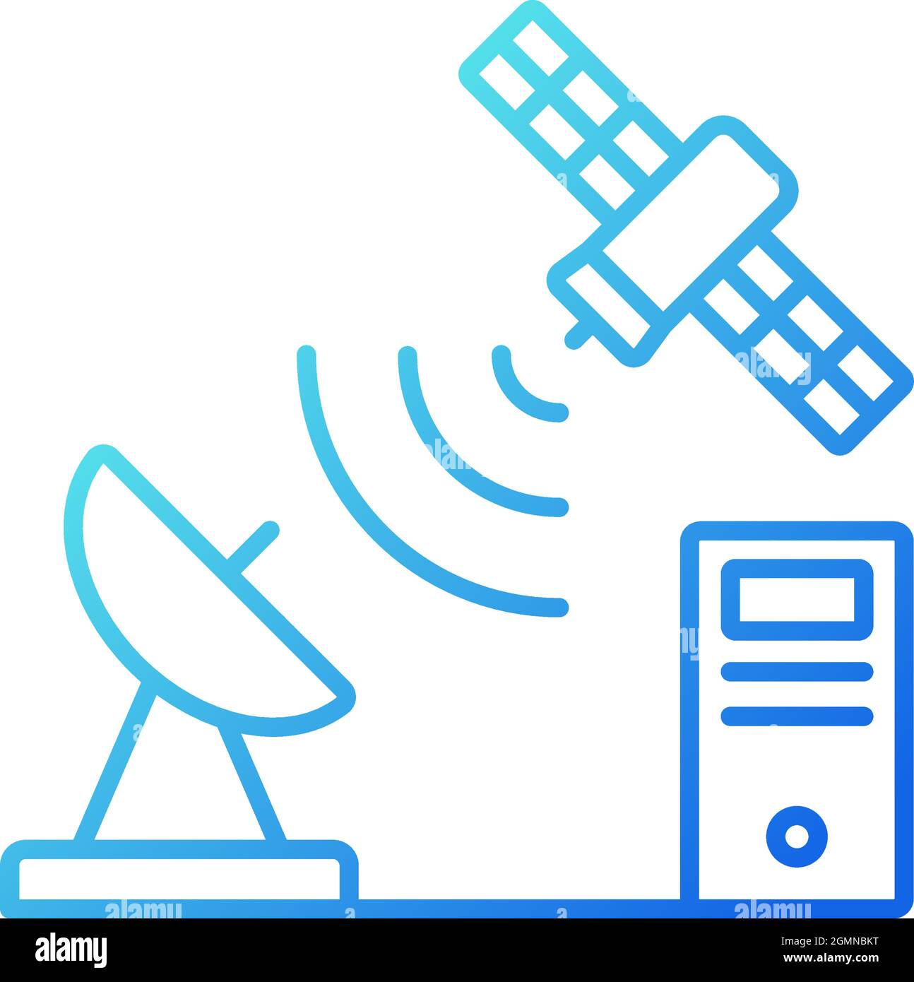 Symbol für linearen Vektor für TCP über Satellitengradienten Stock Vektor