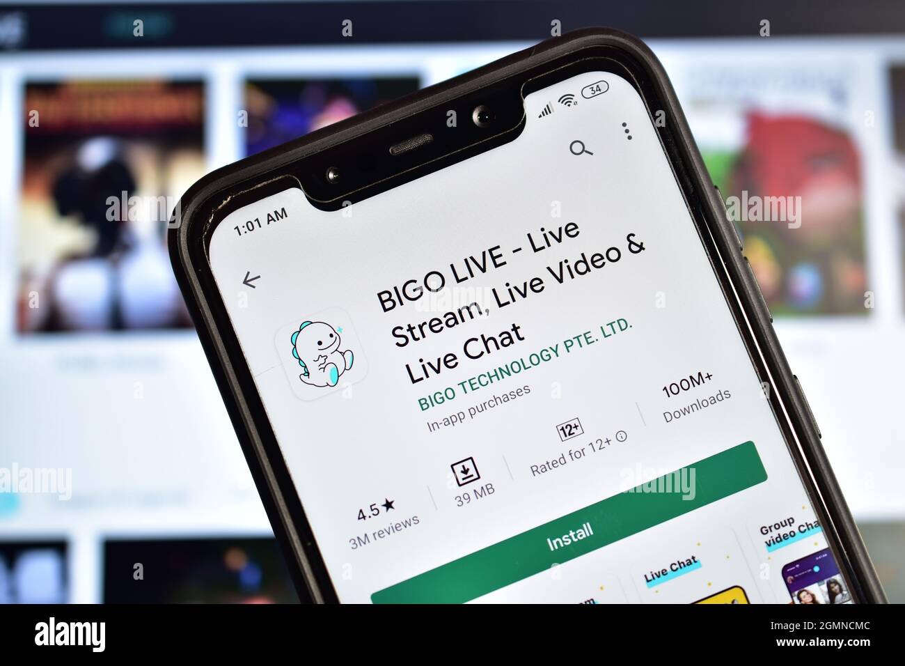 Neu Delhi, Indien 10 April 2020:- Bigo Live-Anwendung auf dem Smartphone, Bigo Live ist Live-Chat-Anwendung Stockfoto