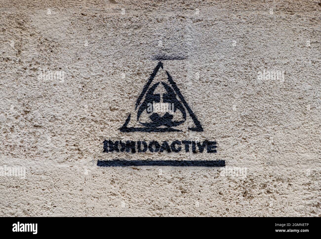 Ein Bild eines Bordeaux-Logos auf einer Wand. Stockfoto