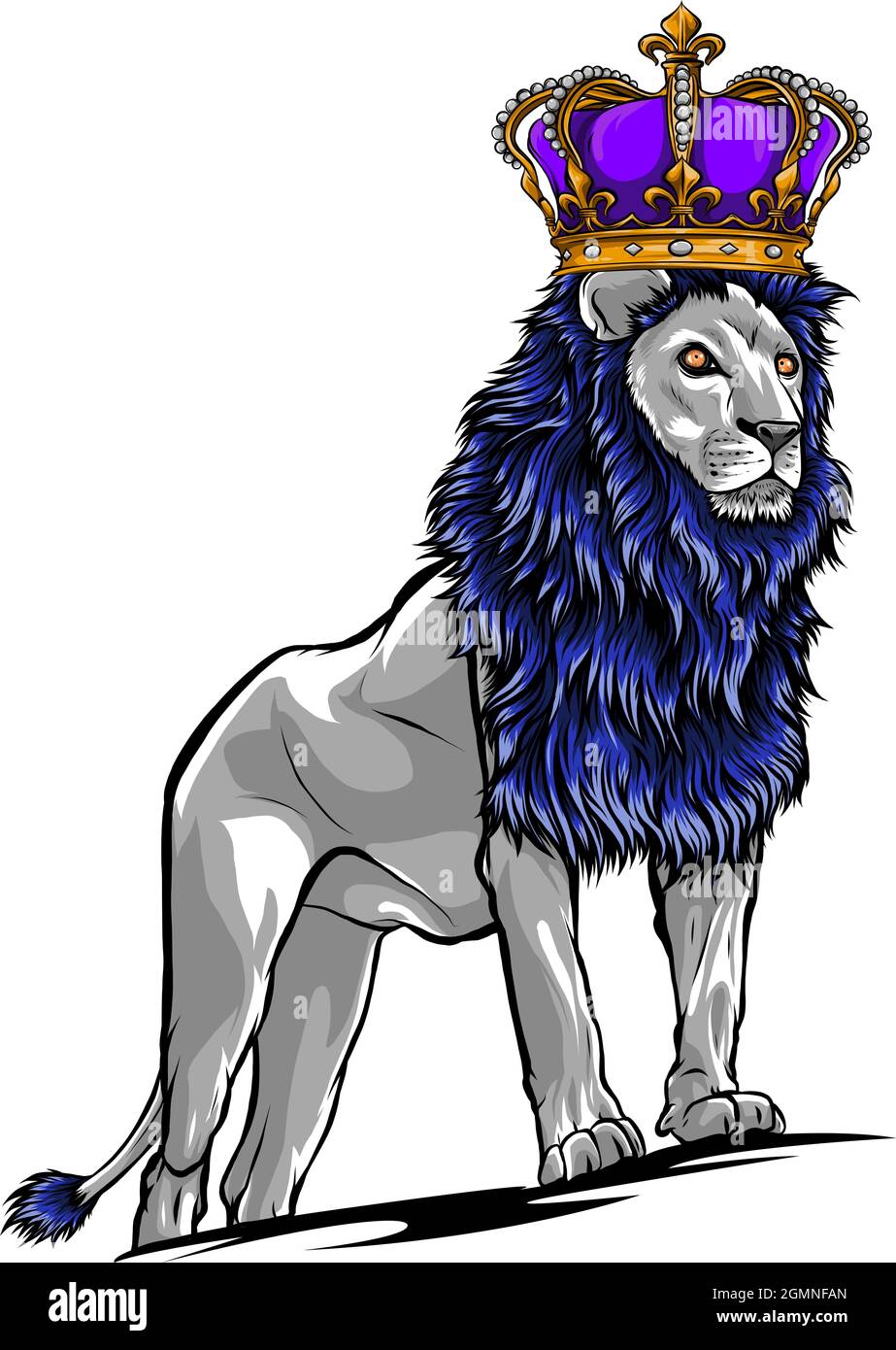 Illustration von König der Löwen. Vektor isoliertes Tier. Stock Vektor
