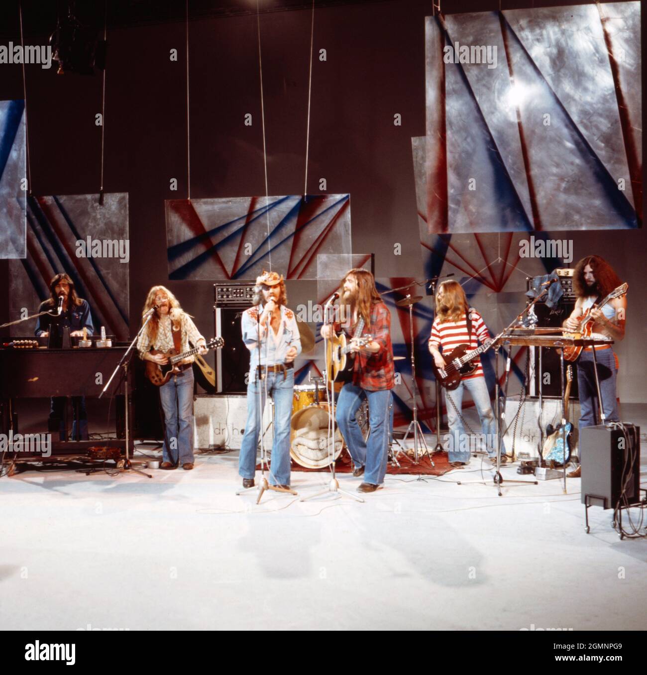 Dr. Hook and the Medicine Show, amerikanische Pop-Country-Rockband, bei einem Fernsehauftritt in Deutschland, um 1974. Stockfoto