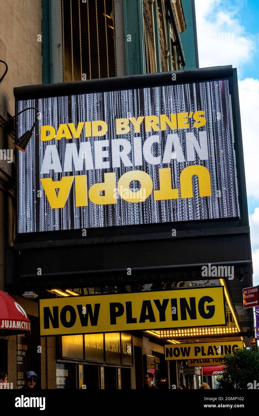 DAVID BYRNES "American Utopia" im St. James Theatre, New York City, USA Stockfoto