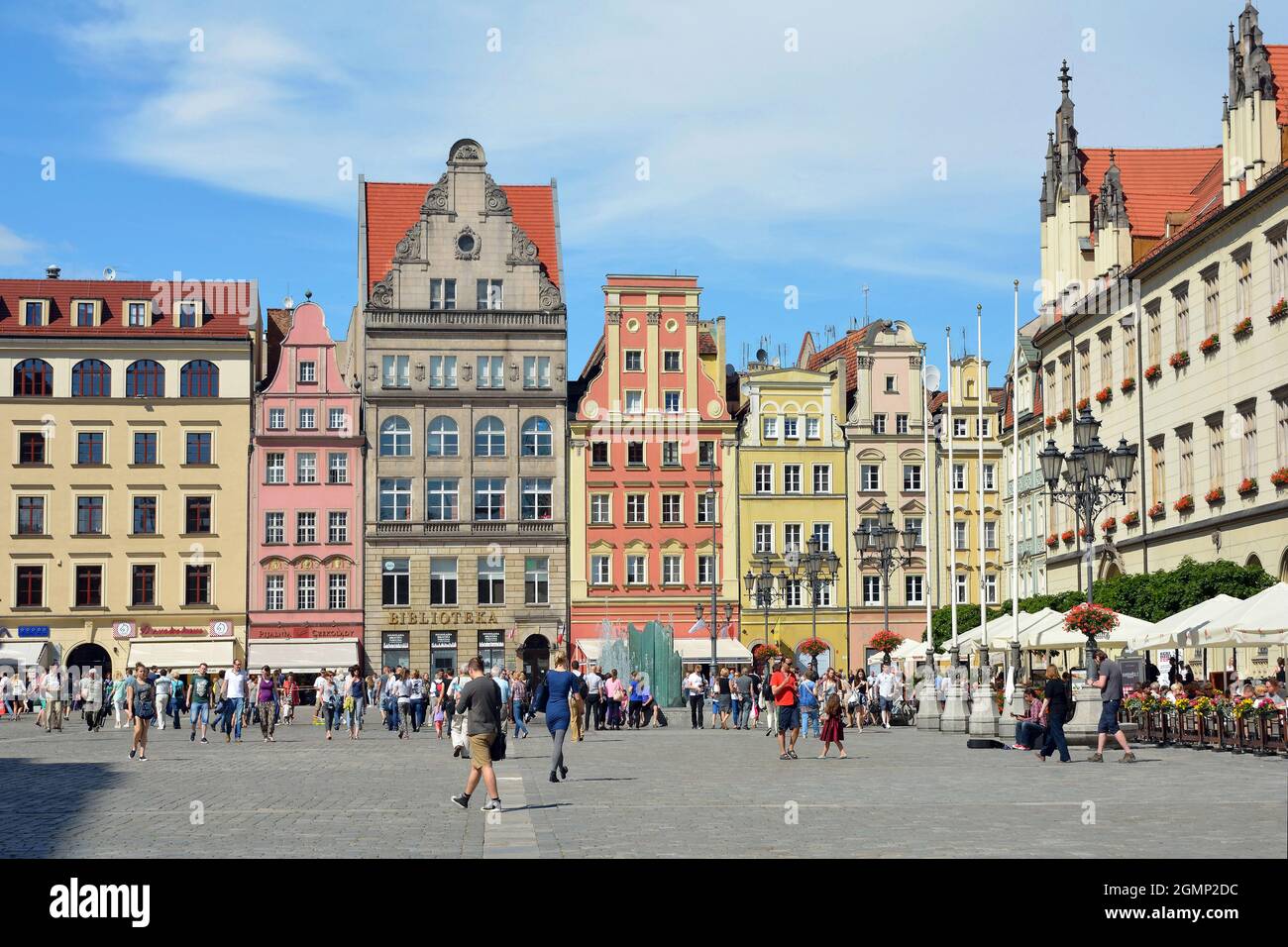 Platz in der historischen Altstadt von Breslau - Polen. Stockfoto