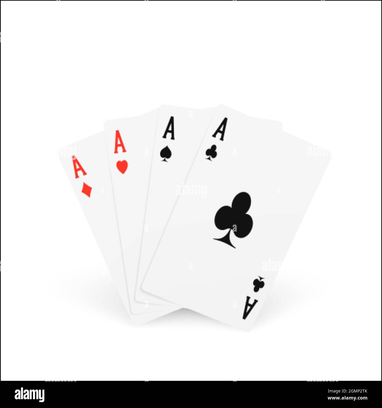Spielkarte Vierling oder Vierer. ACE Design Cazino Spiel Element. Poker oder Blackjack realistische Karten. Vektorgrafik Stock Vektor