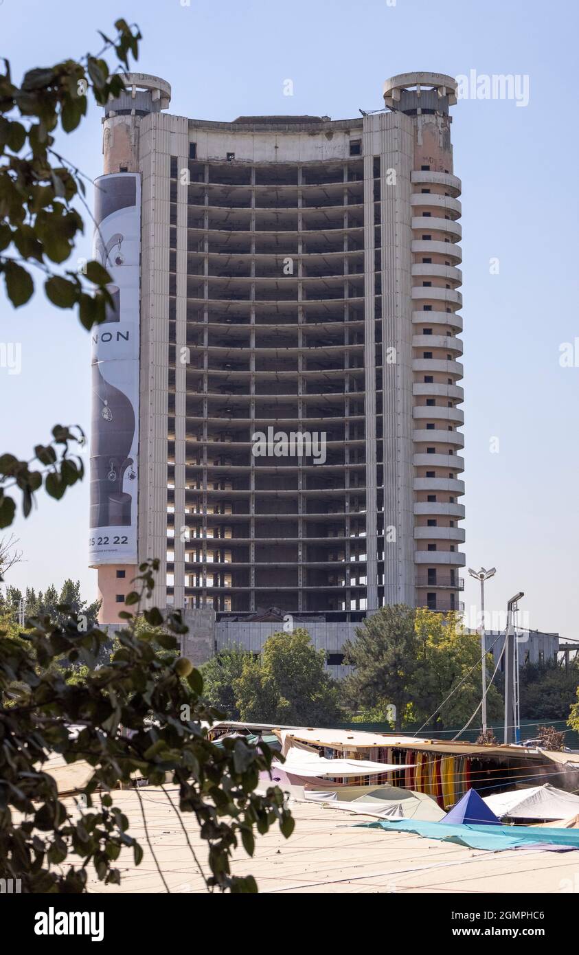 Ruinen des ehemaligen Hotels Chorsu, Taschkent, Usbekistan Stockfoto