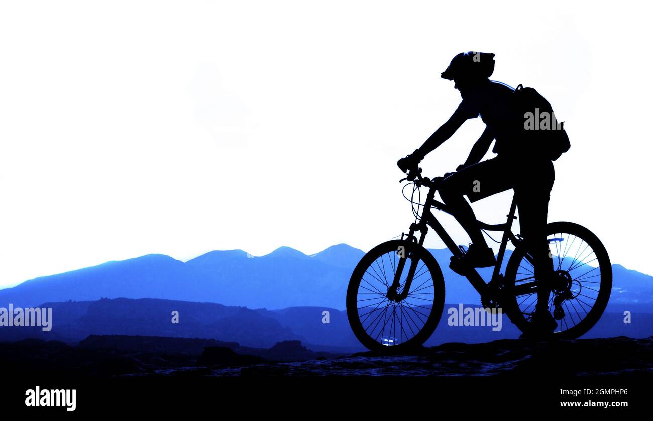 Mountainbike-Touren, eine Spur in den Bergen Stockfoto