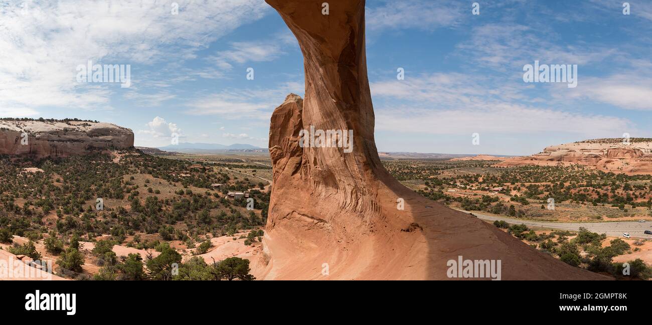 Utah Panorama von innen des riesigen Bogenarms Stockfoto