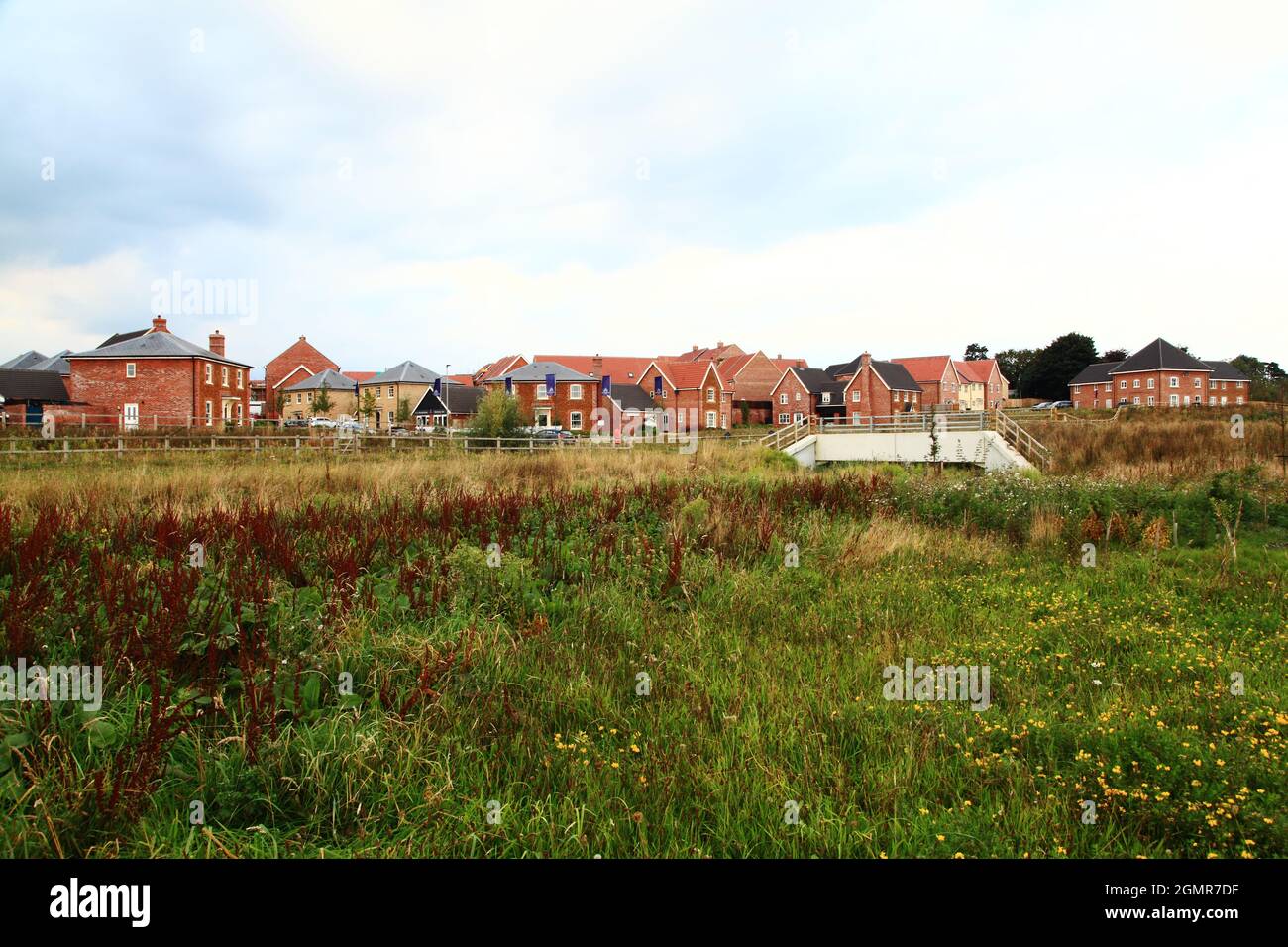 Butterfield Meadow, Heacham, Norfolk, neue Wohnsiedlung, auf zuvor landwirtschaftlichem Boden Stockfoto