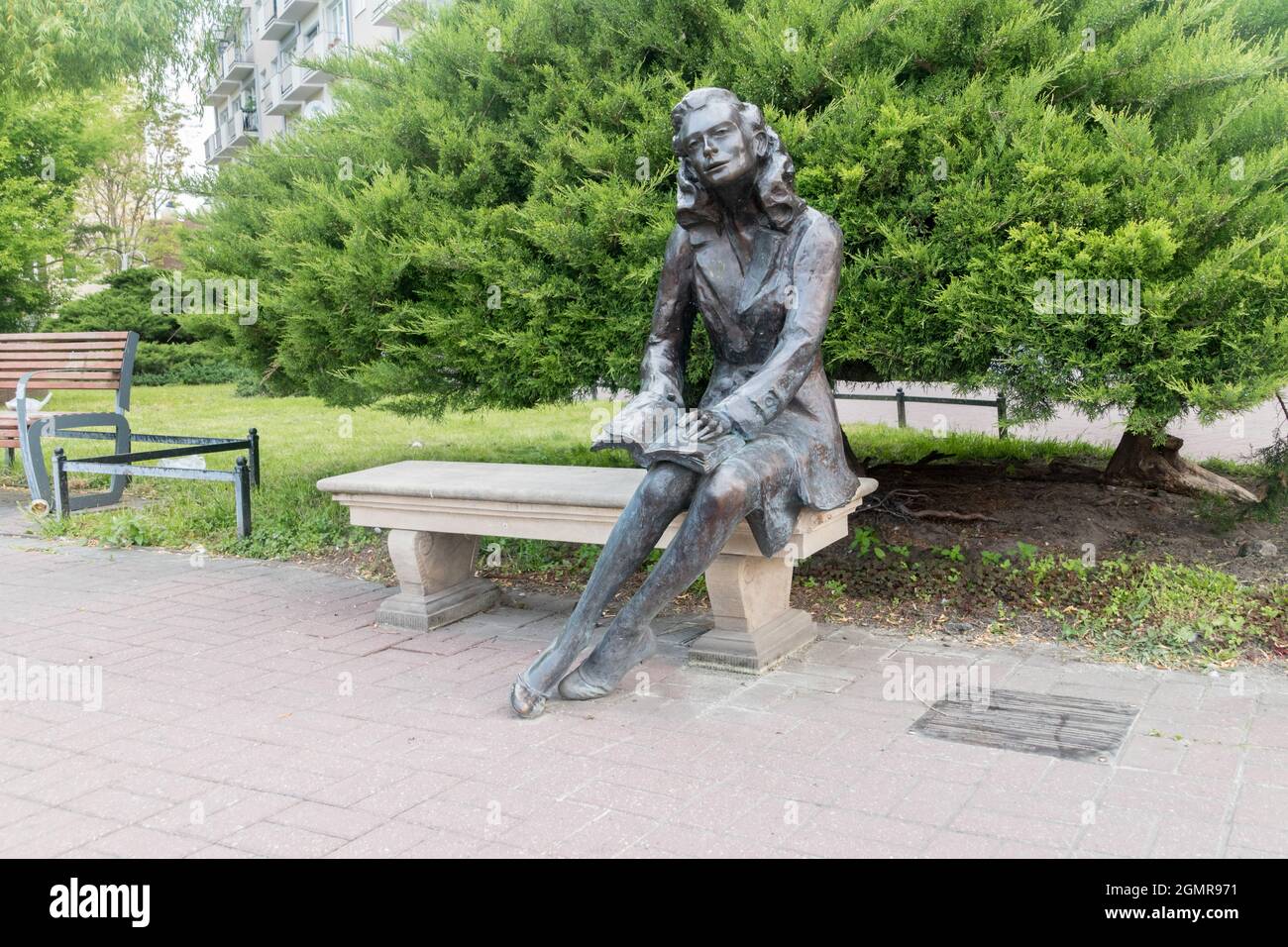 Gorzow Wielkopolski, Polen - 1. Juni 2021: Nelly-Bank für die Erinnerung an die deutsche Schriftstellerin Christa Wolf. Stockfoto