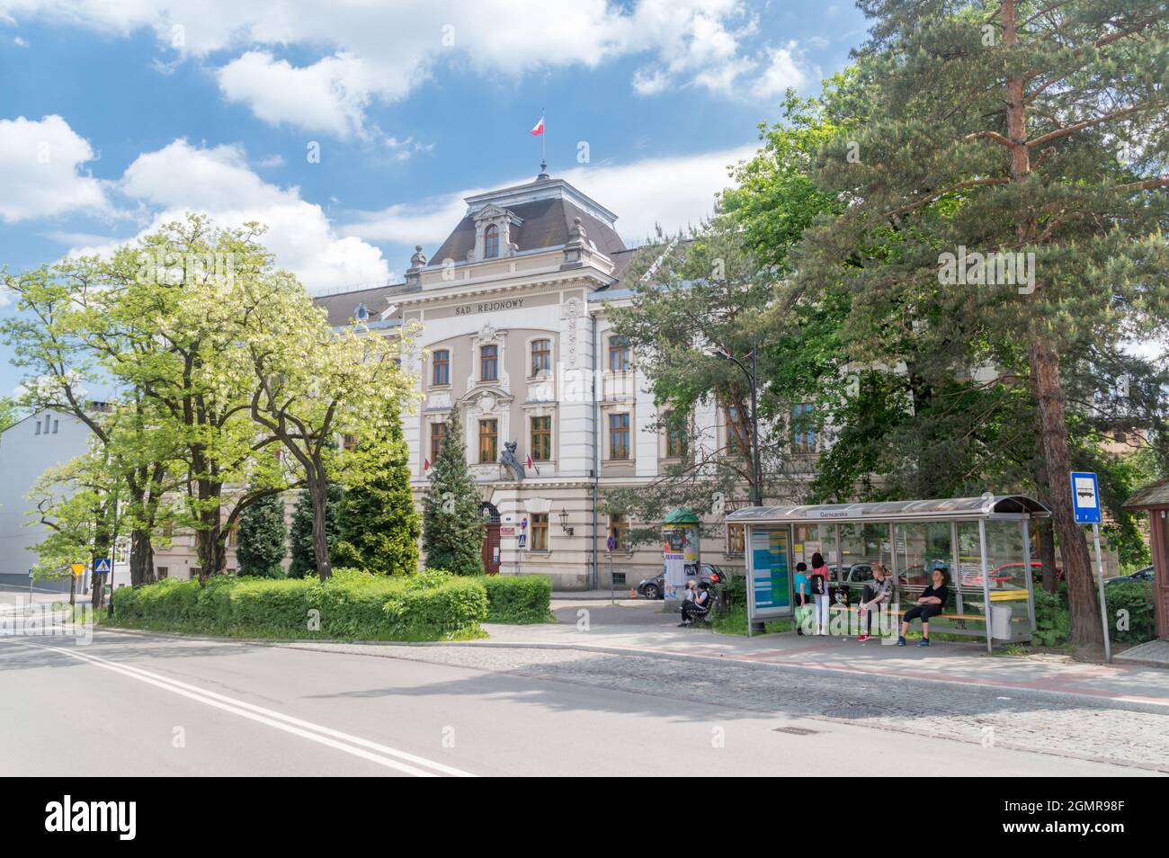 Cieszyn, Polen - 5. Juni 2021: Amtsgericht in Cieszyn. Stockfoto