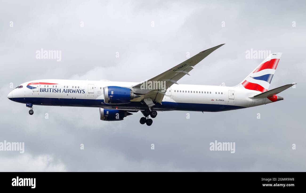 British Airways Boeing 787-9 in Heathrow. Stockfoto