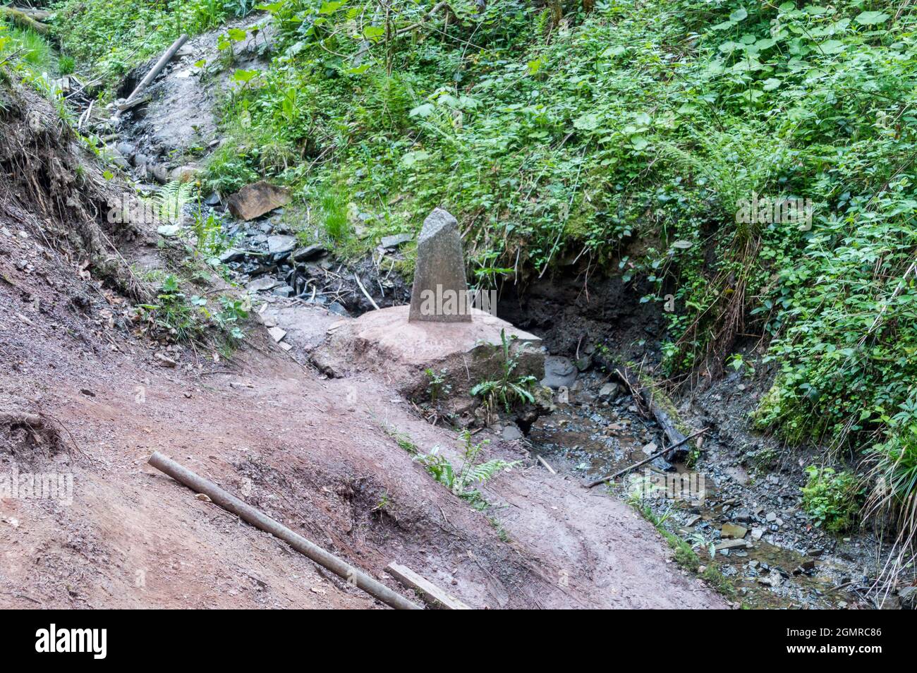 Trojmezi Punkt an Dreipunkt der Slowakischen, Tschechischen und Polen. Grenze von drei Ländern. Stockfoto